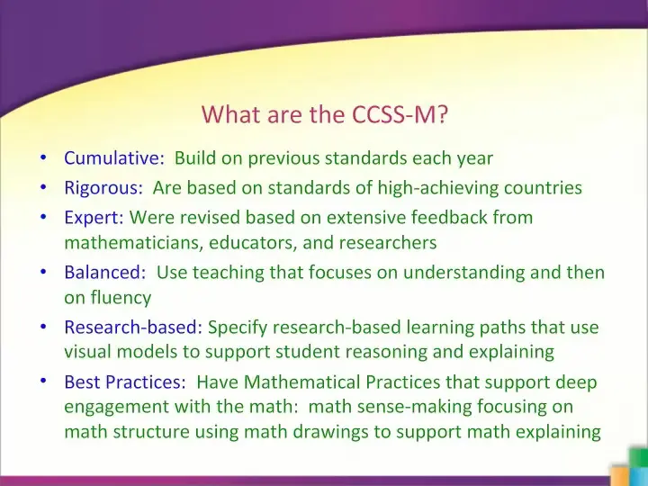 What are the CCSS-M?